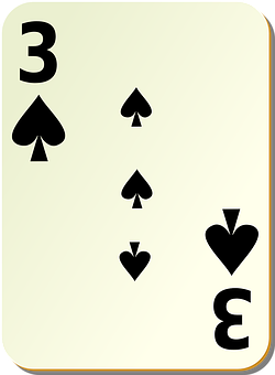 A Card With A Number Of Spades And A Number