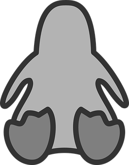 A Grey Penguin With Black Background