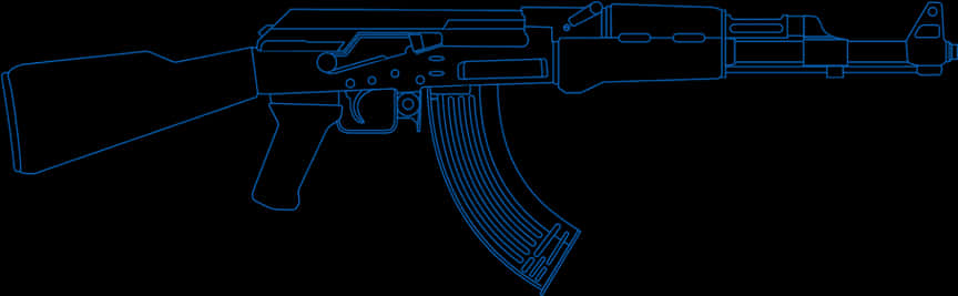 A K47 Outline Vector Illustration