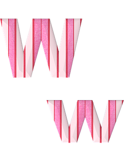 A Pink And White Striped Letters