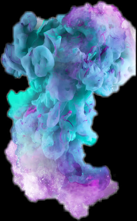 Abstract Aqua Purple Smoke Art