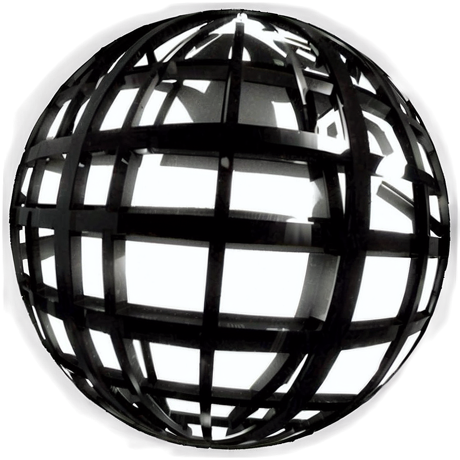 Abstract Black And White Globe Png 06282024