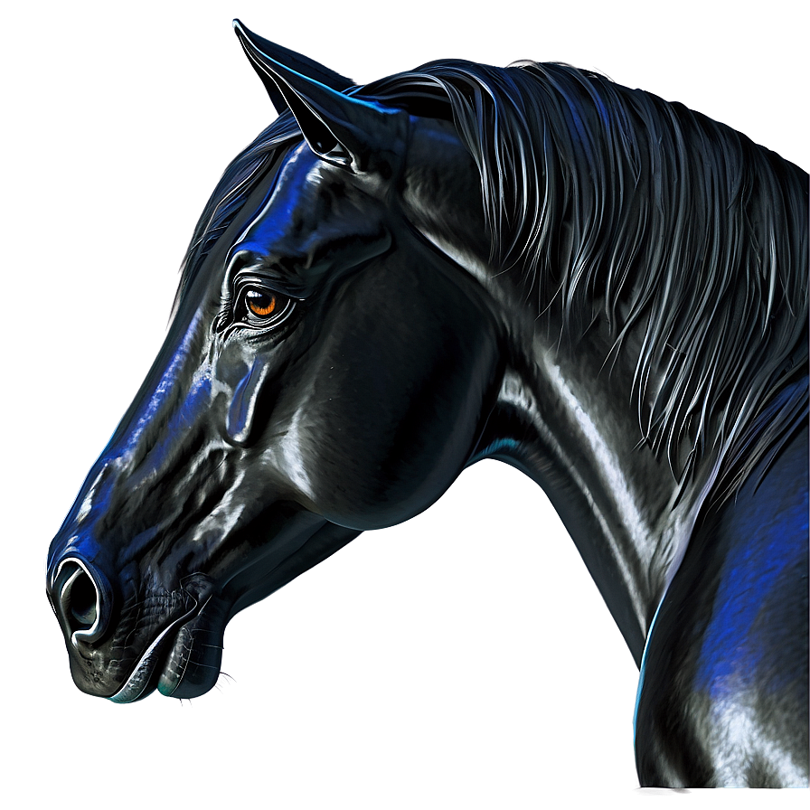 Abstract Black Horse Design Png 06262024