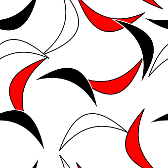 Abstract Black Red Curves Pattern