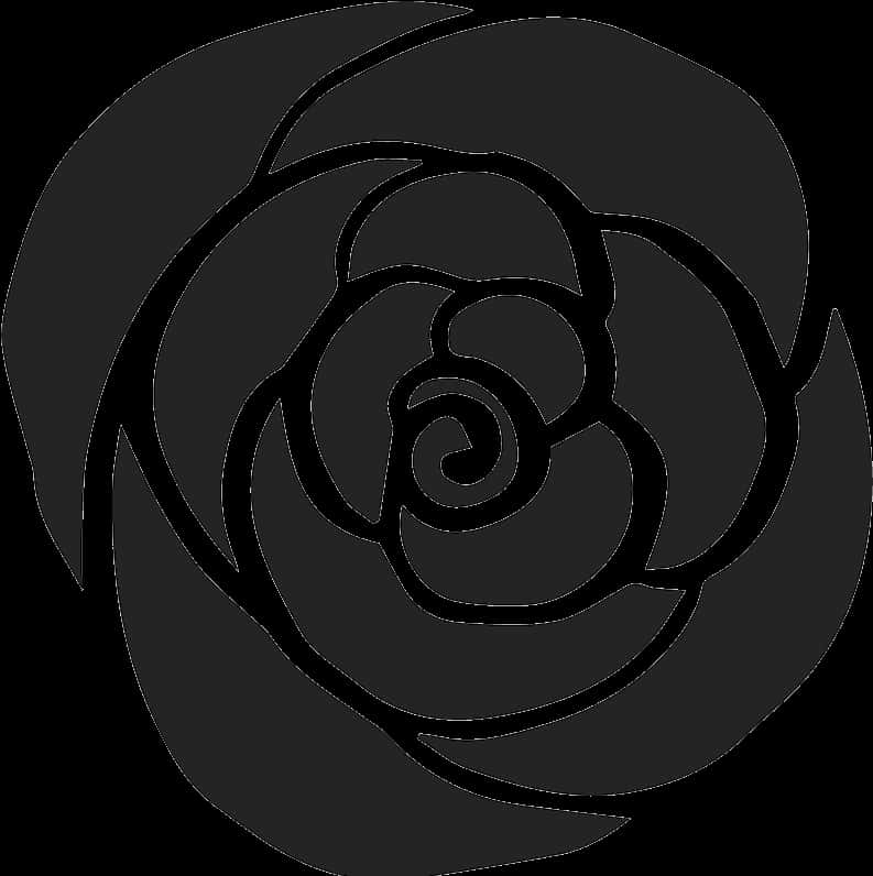 Abstract Black Rose Silhouette