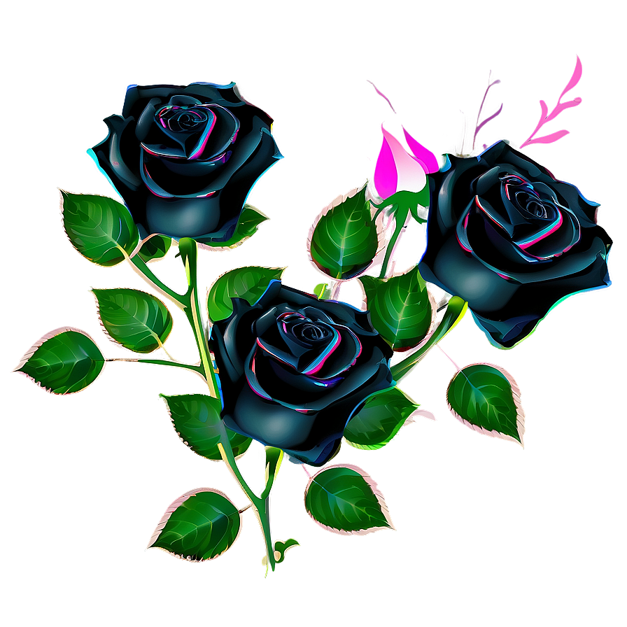 Abstract Black Roses Png Erp