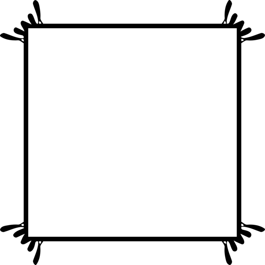 Abstract Black Square Framewith Corner Details