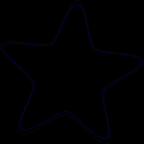 Abstract Black Starwith Blue Outline