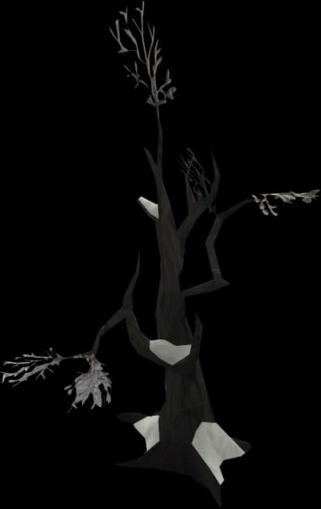 Abstract Black Tree Artwork