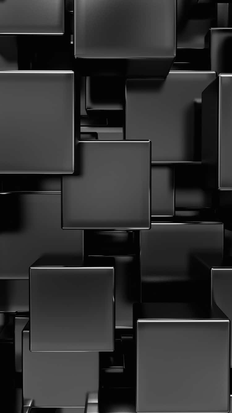 Abstract Black3 D Blocks