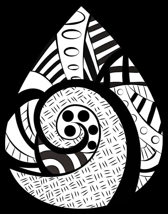 Abstract Blackand White Spiral Pattern