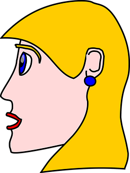 Abstract Blonde Profile Illustration