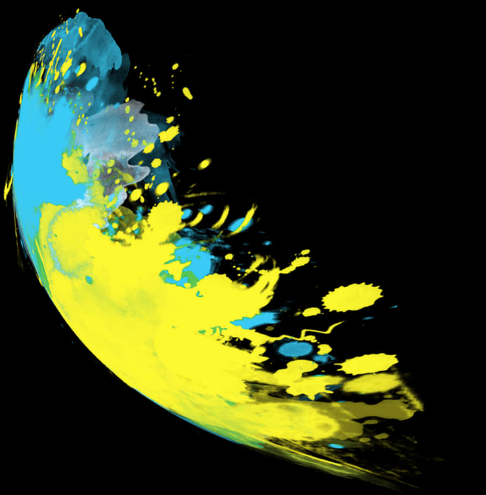 Abstract_ Blue_and_ Yellow_ Splash_ Art