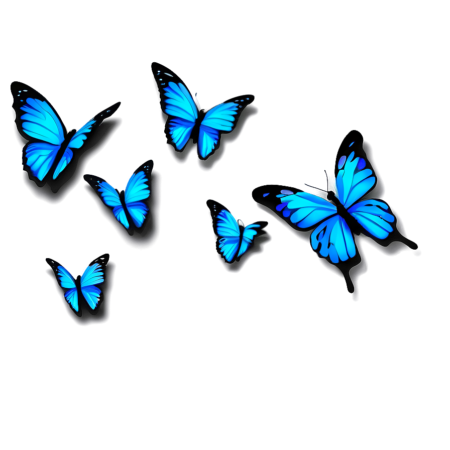 Abstract Blue Butterflies Png 55