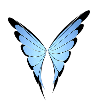 Abstract Blue Butterfly Vector Art