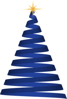 Abstract Blue Christmas Treewith Star