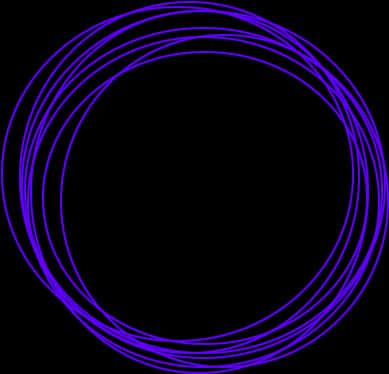 Abstract Blue Circleson Black Background