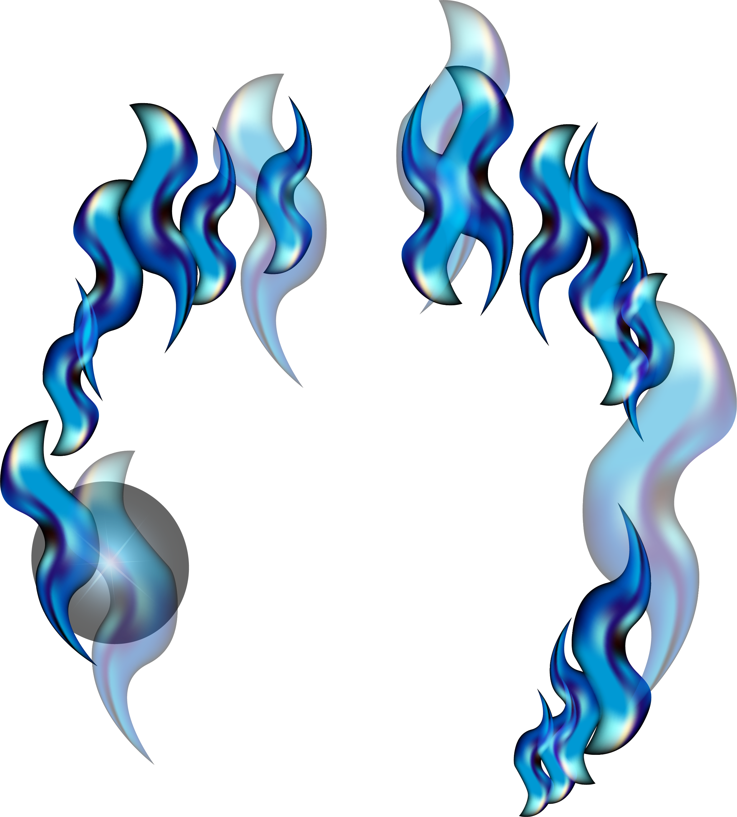 Abstract Blue Flame Design