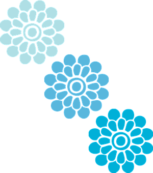 Abstract Blue Flower Illustrations