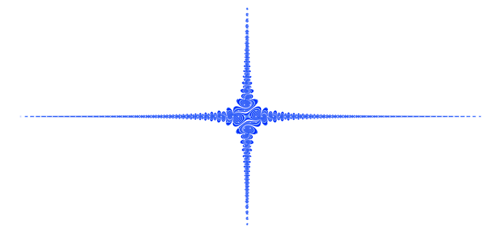 Abstract Blue Fractal Cross