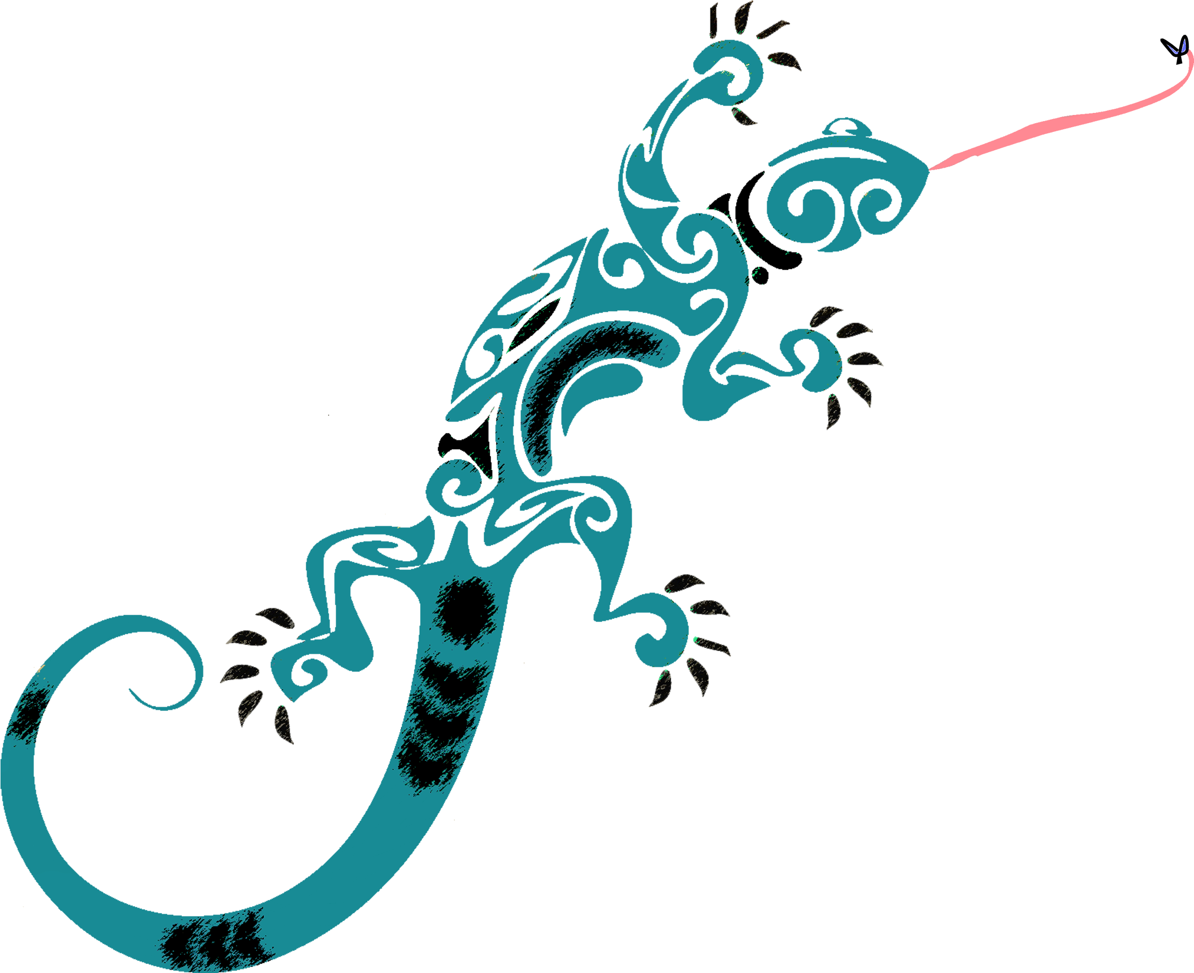 Abstract Blue Lizard Illustration.png