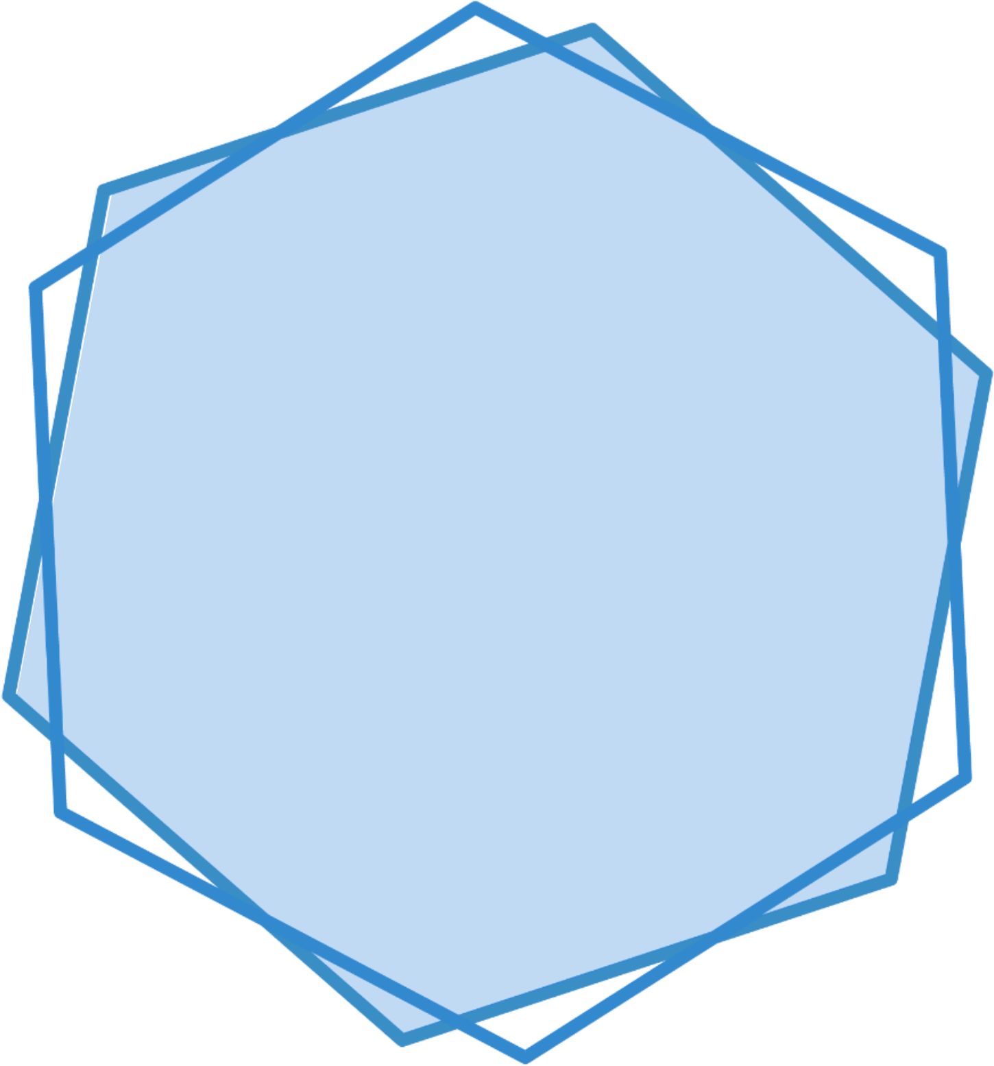 Abstract Blue Pentagon Overlay