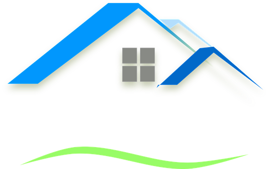 Abstract Blue Roof House Logo