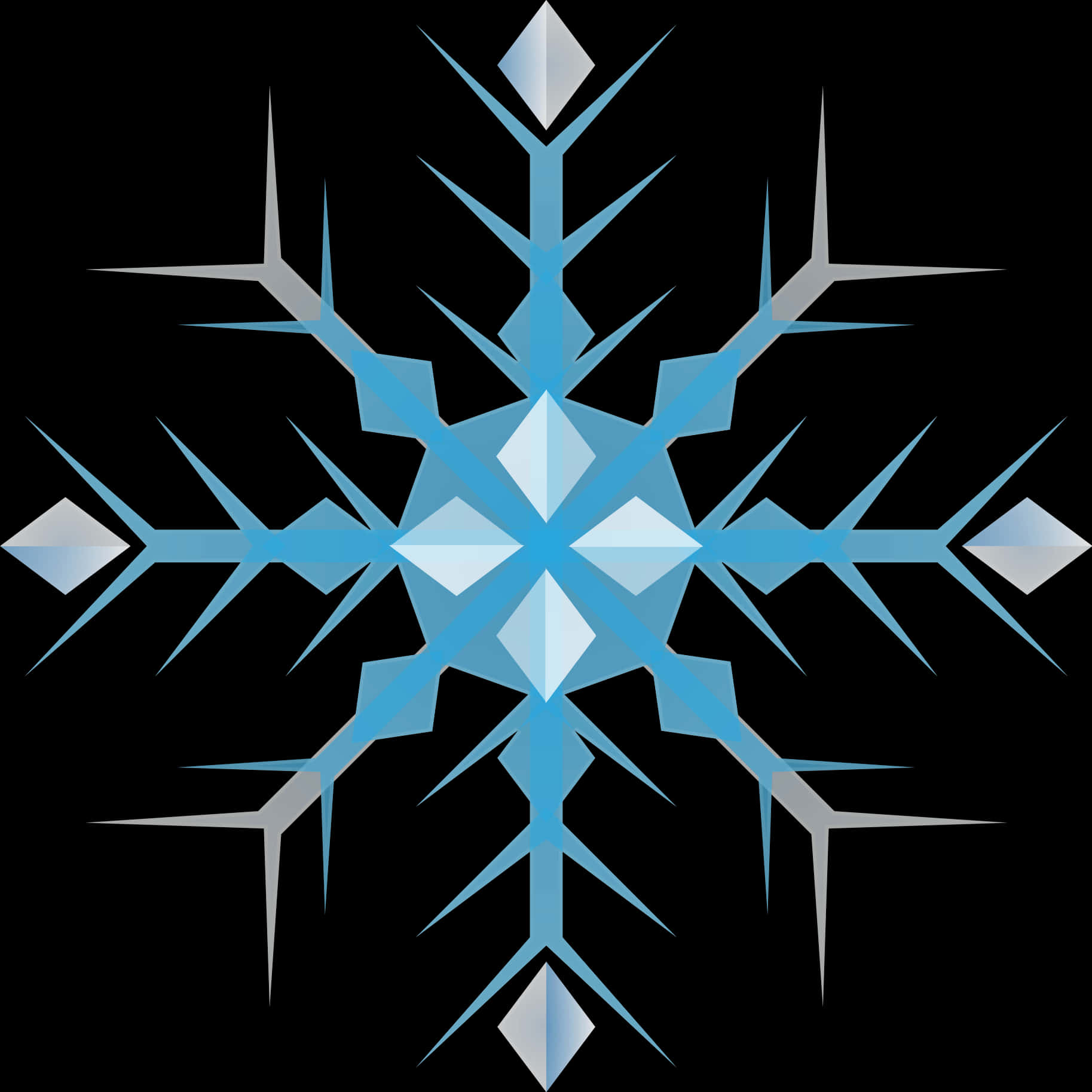 Abstract Blue Snowflake Design