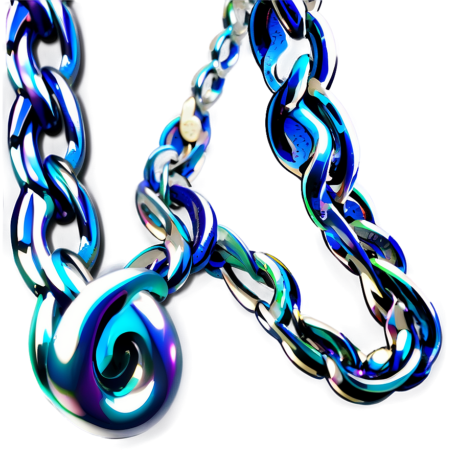 Abstract Blue Swirl Chain Art