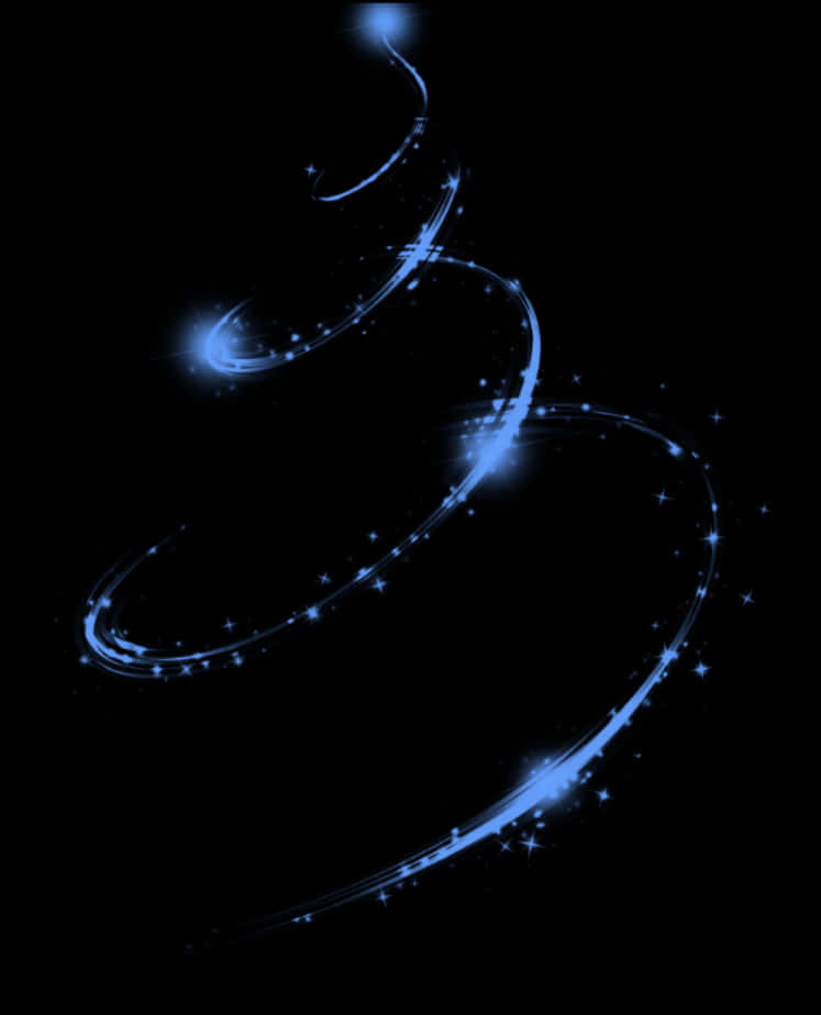 Abstract Blue Swirlswith Stars