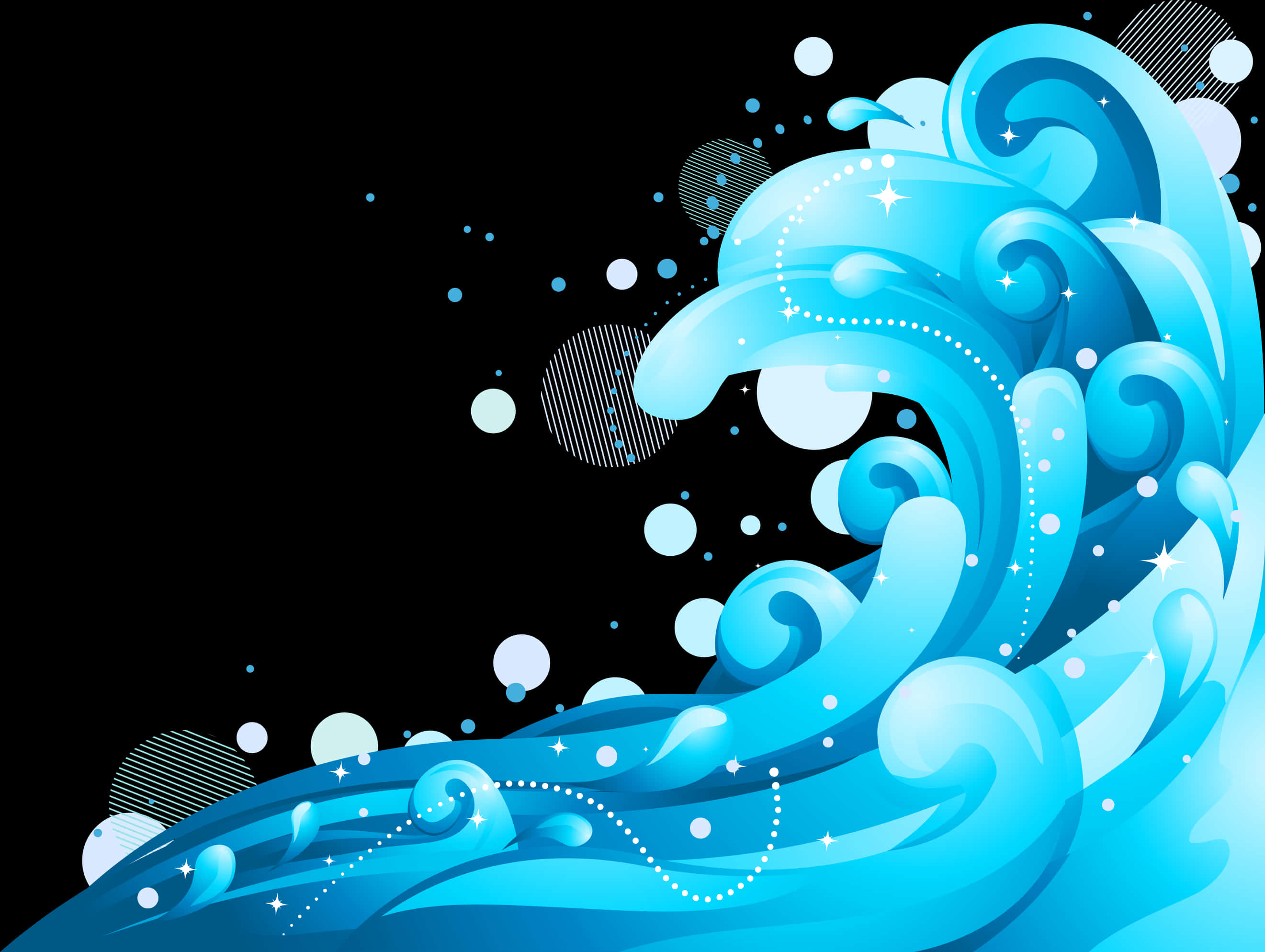 Abstract Blue Wave Background