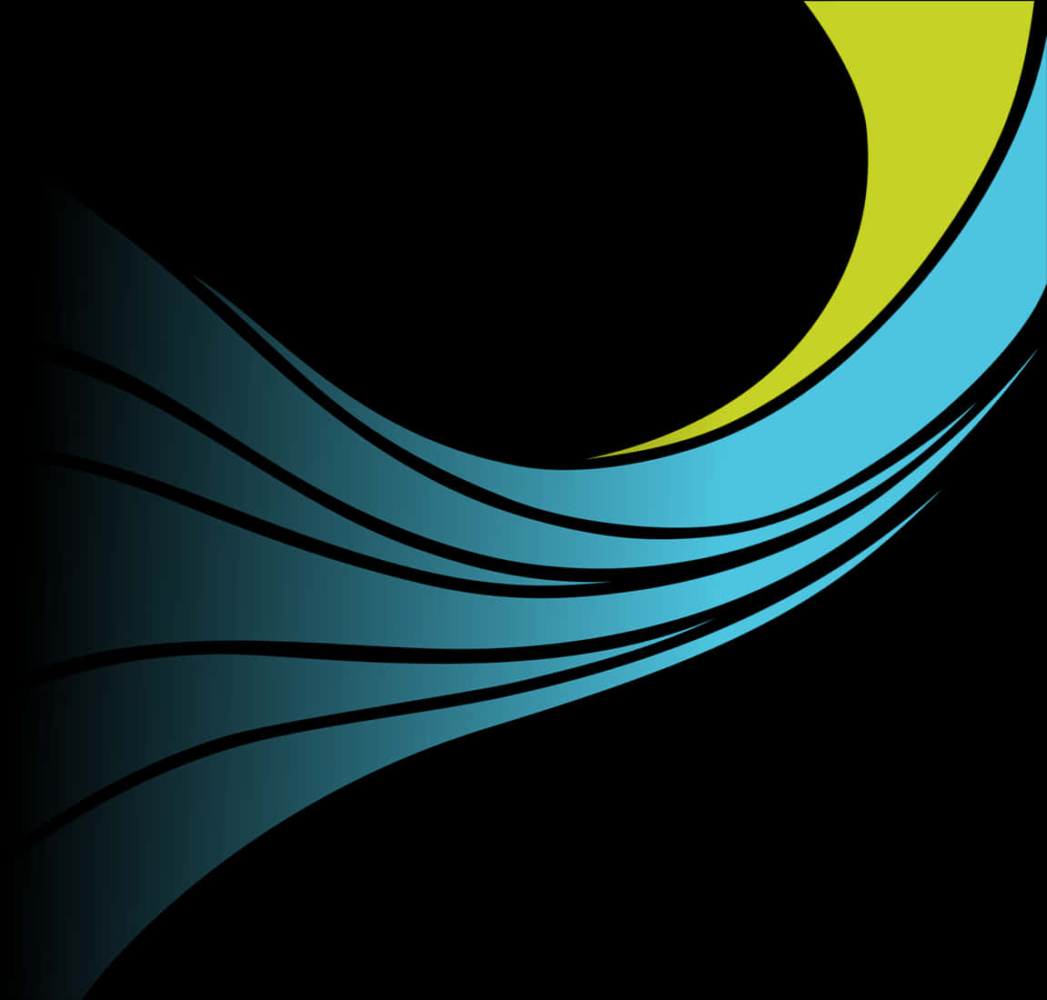Abstract Blue Yellow Wave Design