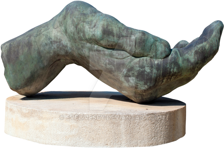 Abstract Bronze Sculptureon Stone Pedestal