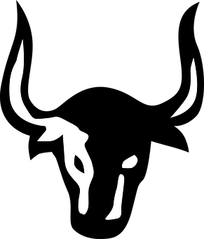 Abstract Bull Silhouette Black Background