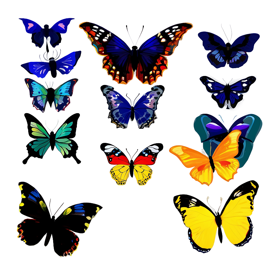 Abstract Butterflies Png Hmf39