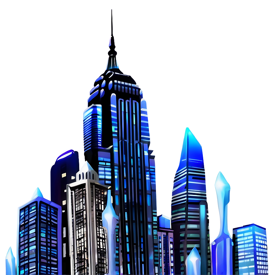 Abstract City Skyline Png Lso26