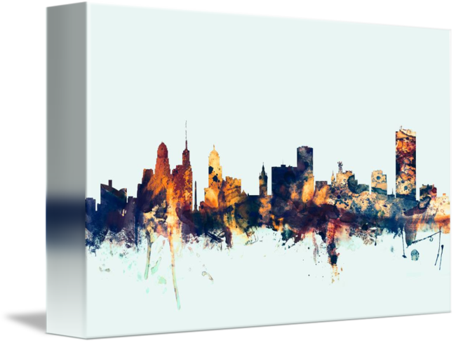 Abstract Cityscape Watercolor Canvas Art