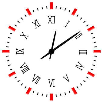 Abstract Clock Face Red Markers