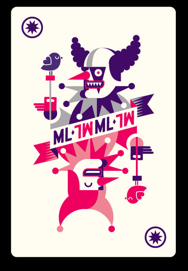 Abstract Clown Playing Card Design