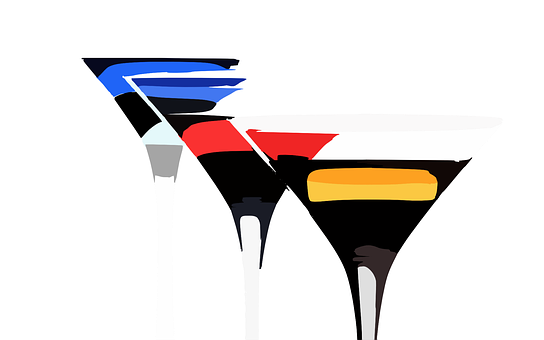 Abstract Cocktail Glasses Art