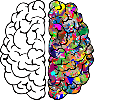 Abstract Colorful Brain Art