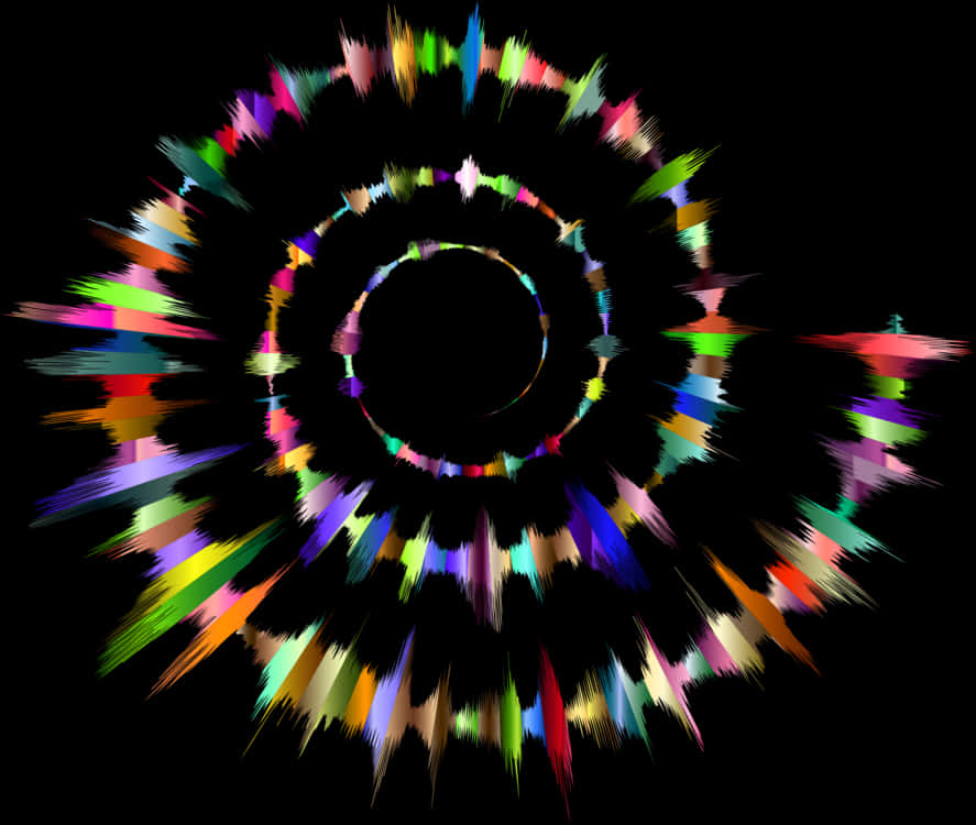 Abstract Colorful Circle Explosion