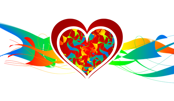 Abstract Colorful Heart Design