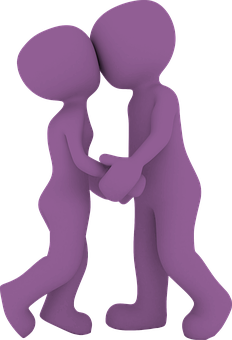 Abstract Couple Holding Hands