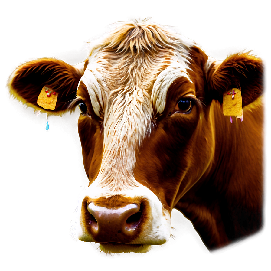 Abstract Cow Face Art Png 94