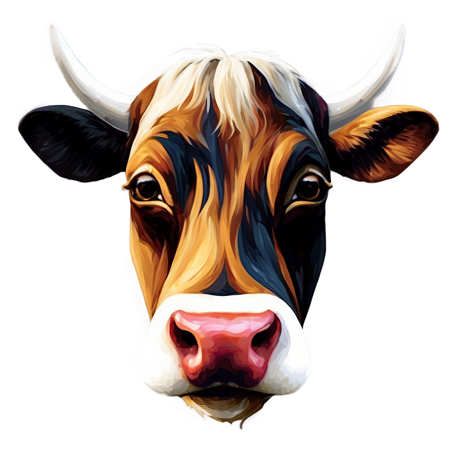 Abstract Cow Face Art Png Hai71