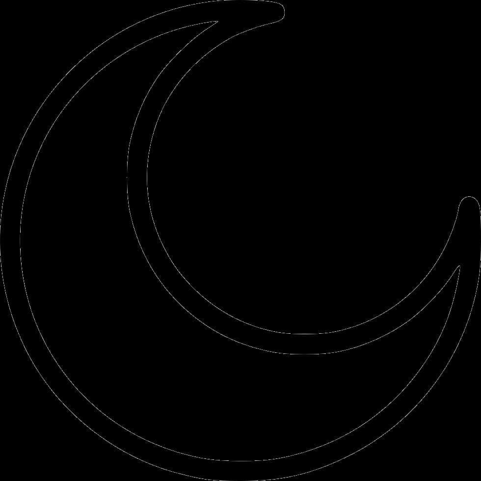 Abstract Crescent Moon Outline