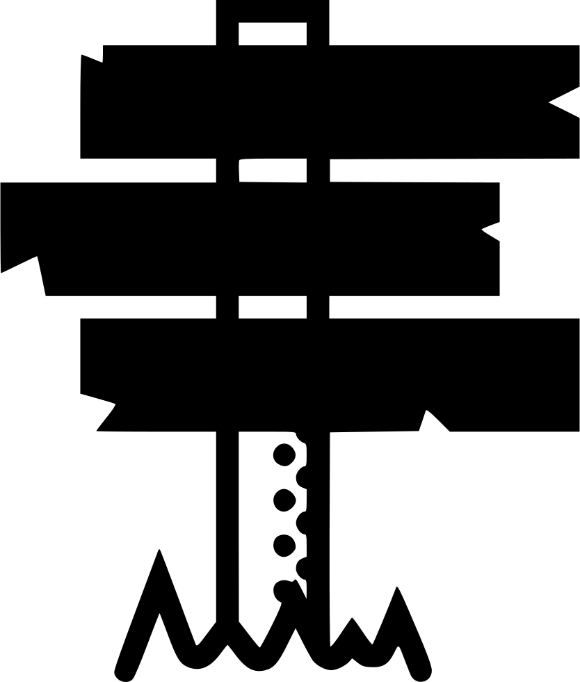 Abstract Crossroad Sign Silhouette