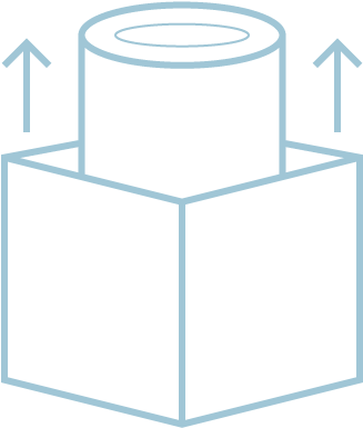 Abstract Cylinderon Cube Outline