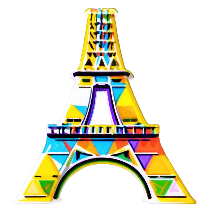 Abstract Eiffel Tower Design Png 05212024